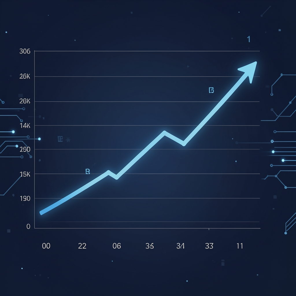 Инфографика роста аудитории финансовых подкастов в США — восходящие графики на тёмном фоне